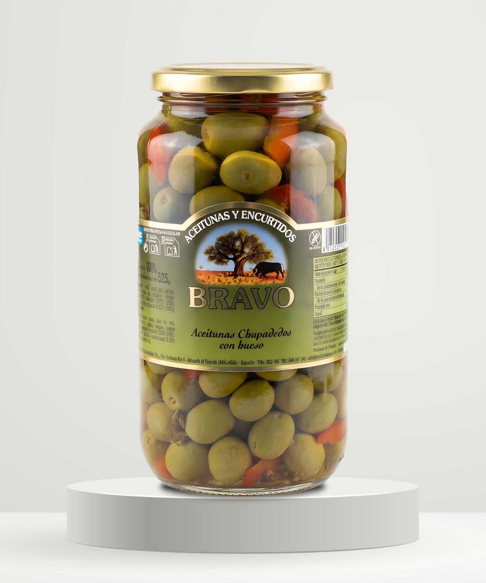 BRAVO Chupadedos Green Olives with Pit 525g