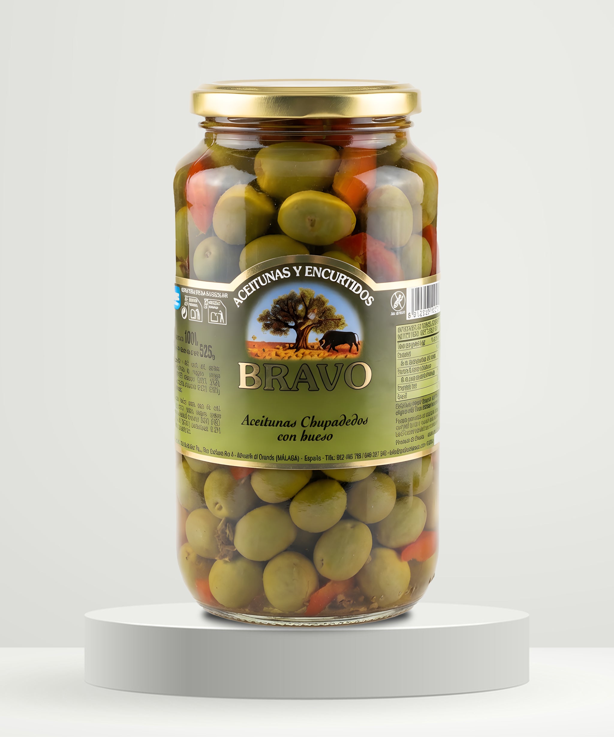 BRAVO Chupadedos Green Olives with Pit 525g